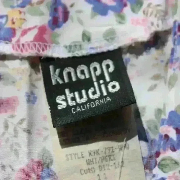 VINTAGE KNAPP STUDIO 80s Lightweight Long Button Up Floral Blazer Women Small - Picture 4 of 9